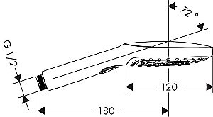 Душевая лейка Hansgrohe Raindance Select E 120 3jet 26521000 купить в интернет-магазине сантехники Sanbest