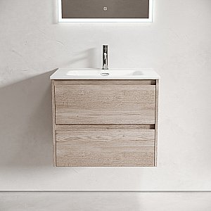 Тумба с раковиной Sancos Libra 60 LB60EG дуб галифакс натуральный для ванной в интернет-магазине Sanbest