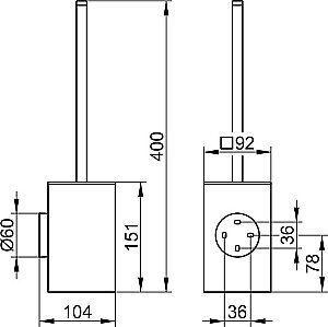 Ершик для туалета KEUCO EDITION 90 19064010101 хром/черный купить в интернет-магазине сантехники Sanbest