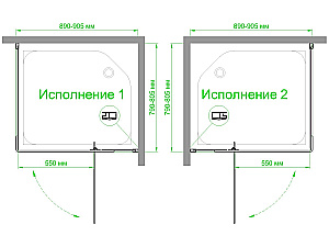 Душевой уголок Royal Bath RB HPVD-T-CH 90х80 стекло прозрачное/профиль хром купить в интернет-магазине Sanbest
