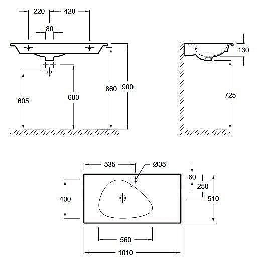 Раковина Jacob Delafon NOUVELLE VAGUE 101 EXAQ112-00 белая купить в интернет-магазине Sanbest