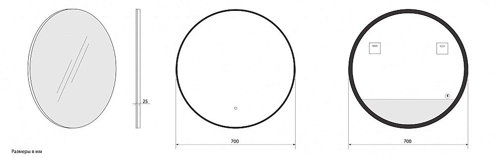 Зеркало Art&Max Sanremo AM-San-700-DS-F-Nero в ванную от интернет-магазине сантехники Sanbest