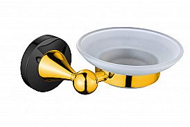 Мыльница CeramaLux Luxury 57504 черная матовая/золото купить в интернет-магазине сантехники Sanbest