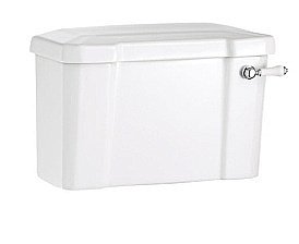 Бачок для унитаза Burlington C1 хром/белая керамическая ручка купить в интернет-магазине сантехники Sanbest