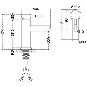 Смеситель для раковины Melana Tondo 610101 сатин купить в интернет-магазине сантехники Sanbest