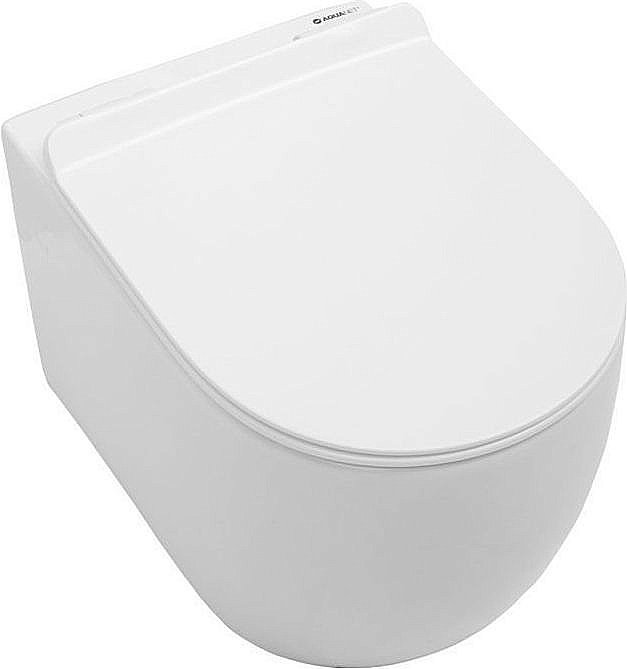 Подвесной унитаз Aquanet Rimless Cetus-W BL-102N-WHT с крышкой микролифт, безободковый купить в интернет-магазине Sanbest