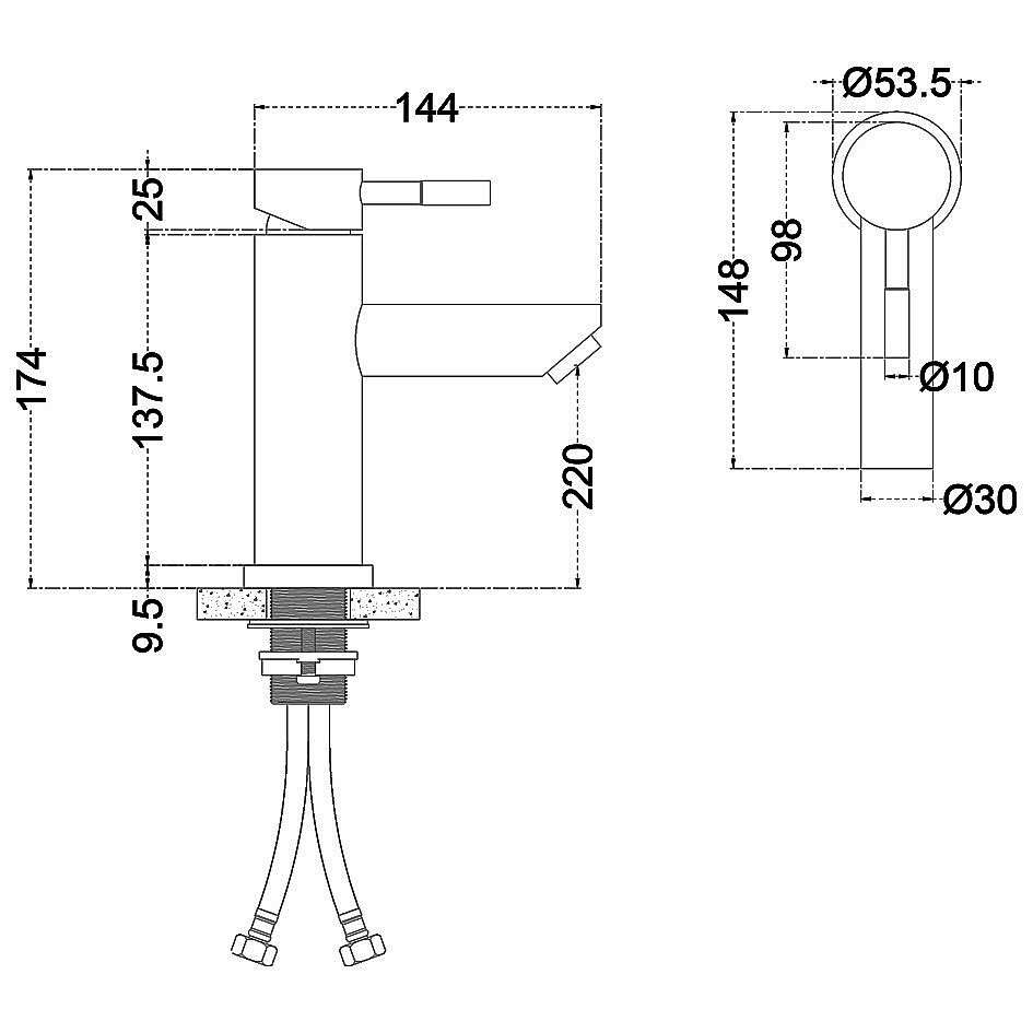 Смеситель для раковины Melana Tondo 610101 сатин купить в интернет-магазине сантехники Sanbest