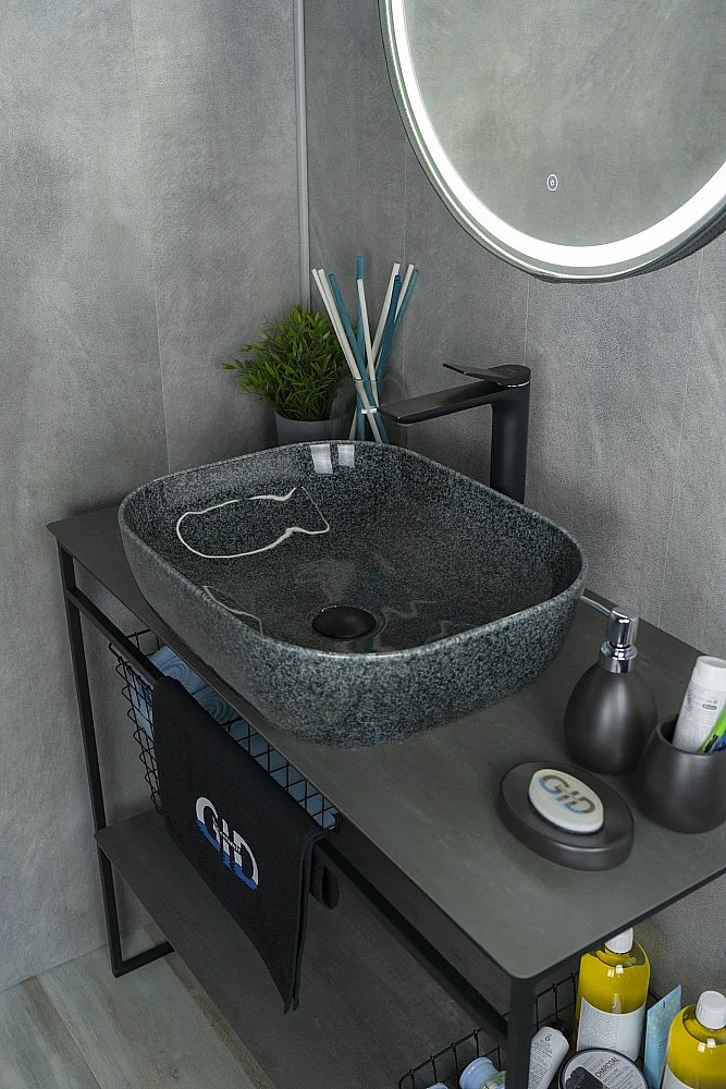 Раковина накладная Gid 50 Mnc338 54431 серая купить в интернет-магазине Sanbest