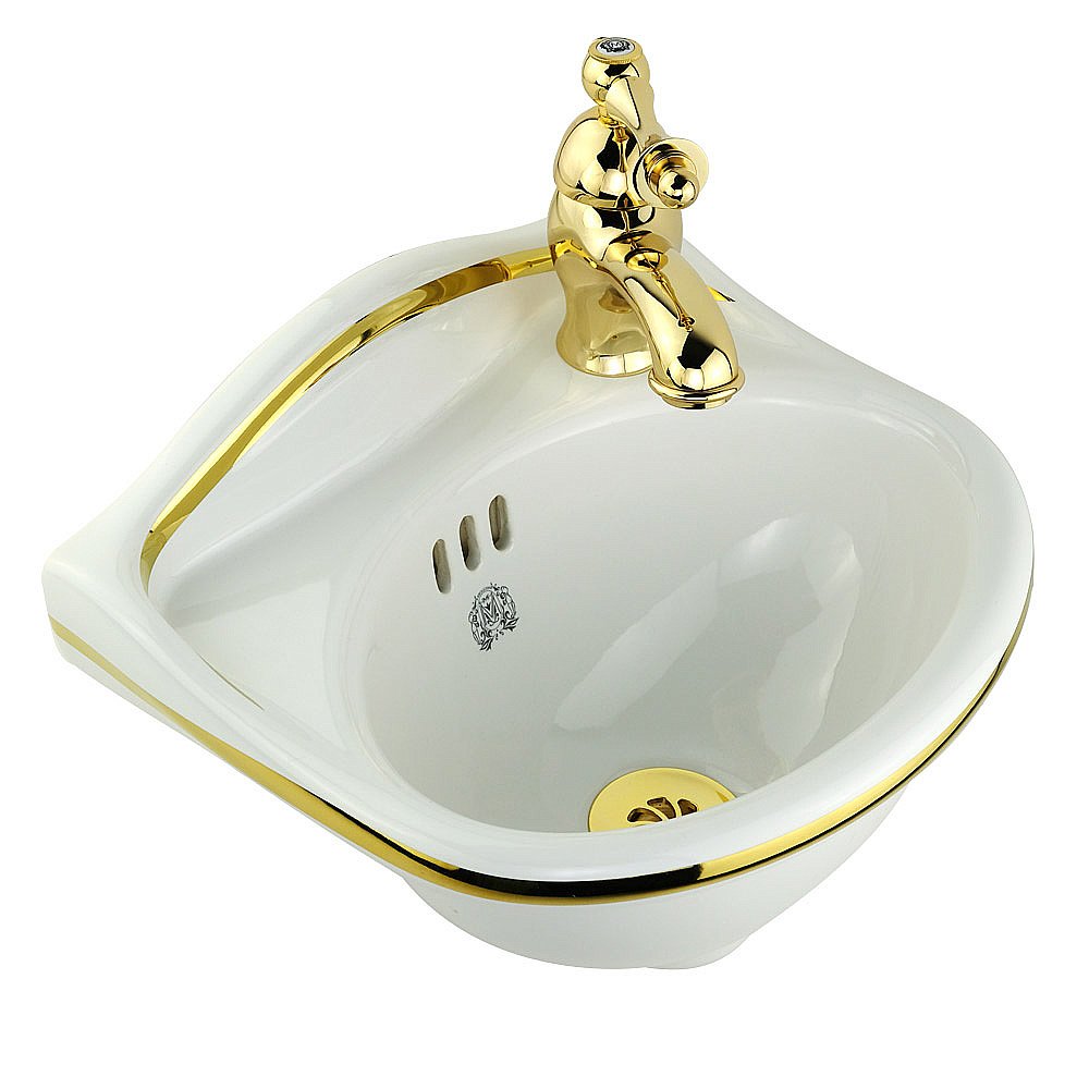 Раковина подвесная Migliore Milady 32 22817 белая, золото купить в интернет-магазине Sanbest