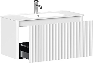 Тумба с раковиной Allen Brau Gravity 100 1.370018.WM белая матовая для ванной в интернет-магазине Sanbest