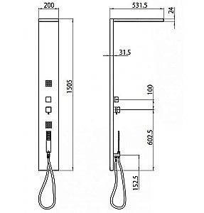 Душевая панель Bossini Manhattan-4 L00897.030 хром купить в интернет-магазине сантехники Sanbest