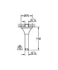 Держатель верхнего душа Grohe Rainshower Grandera 27978000 хром купить в интернет-магазине сантехники Sanbest
