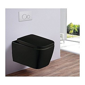 Унитаз подвесной Esbano TIRON-C ESUPTIROCBM безободковый, с крышкой микролифт, матовый черный купить в интернет-магазине Sanbest
