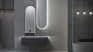 Зеркало Jorno Shine 51 Shi.02.51/A антрацит в ванную от интернет-магазине сантехники Sanbest