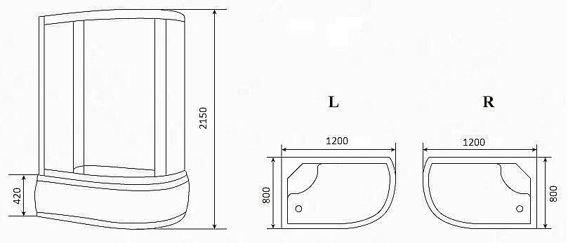 Душевая кабина Timo ECO TE 0720 120x80 купить в интернет-магазине Sanbest