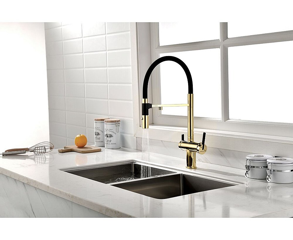 Смеситель для кухни Paulmark Gravity Gr213888-G золото купить в интернет-магазине сантехники Sanbest