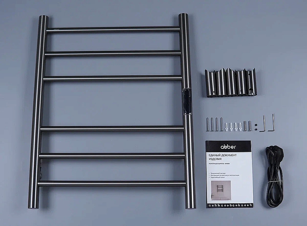 Полотенцесушитель электрический ABBER Standard AH4606NG оружейная сталь купить в интернет-магазине сантехники Sanbest