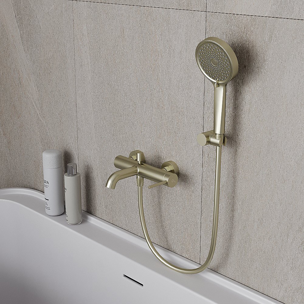 Смеитель для ванны Oliveeka Y OL-639017-BG золото матовое купить в интернет-магазине сантехники Sanbest