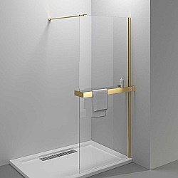 Душевое ограждение Vincea Walk-In HR 80 VSW-4HR800CLG стекло прозрачное/профиль брашированное золото купить в интернет-магазине Sanbest