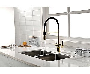 Смеситель для кухни Paulmark Gravity Gr213888-G золото купить в интернет-магазине сантехники Sanbest