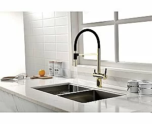 Смеситель для кухни Paulmark Gravity Gr213888-G золото купить в интернет-магазине сантехники Sanbest
