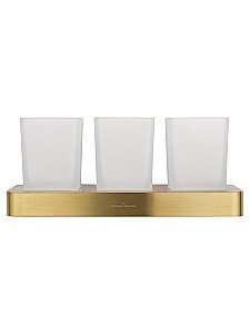 Три стакана для зубных щеток с держателем WONZON & WOGHAND LOTTE WW-8338-BG брашированное золото купить в интернет-магазине сантехники Sanbest