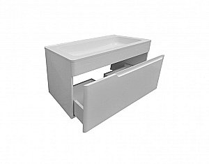 Тумба с раковиной Эстет Kare Luxe 80 подвесная 1 ящик белая для ванной в интернет-магазине Sanbest