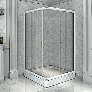 Душевой уголок Радомир Дрим 90 стекло прозрачное/профиль белый купить в интернет-магазине Sanbest