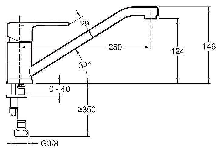 Смеситель для кухни Jacob Delafon JULY E16084-4-CP купить в интернет-магазине сантехники Sanbest
