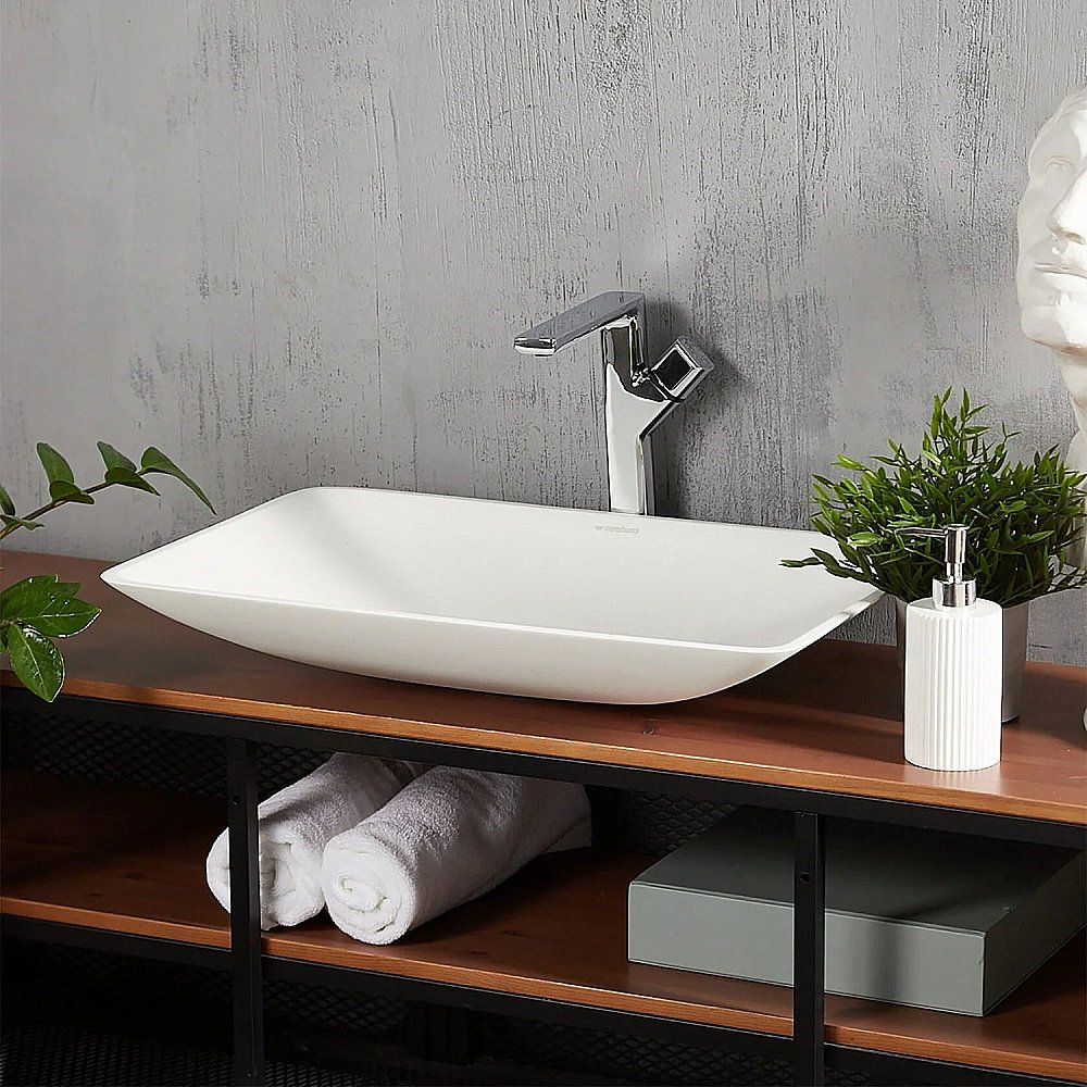 Раковина накладная Montebianco STELVIO QUATTRO 12205 белая матовая купить в интернет-магазине Sanbest