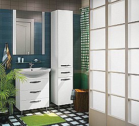 Тумба с раковиной Акватон Ария Н/Смайл 65 белая глянцевая для ванной в интернет-магазине Sanbest