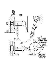 Гигиенический душ Rav-Slezak LABE L547/1CMAT купить в интернет-магазине сантехники Sanbest