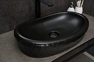 Раковина накладная Gid Creativo 60 Bm777 53357 черная матовая купить в интернет-магазине Sanbest