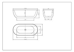 Ванна Aquatek Афина 170x78 AQ-144778BL черная купить в интернет-магазине Sanbest