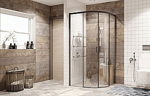 Душевой уголок Ambassador Queen Black 11011201 90x90 стекло прозрачное/профиль черный купить в интернет-магазине Sanbest