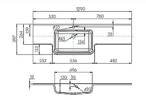 Раковина Акватон Отель 129 1A709831PI01L белая купить в интернет-магазине Sanbest