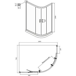 Душевой уголок Ambassador Kingston 14011108 120х80 стекло прозрачное/профиль хром купить в интернет-магазине Sanbest