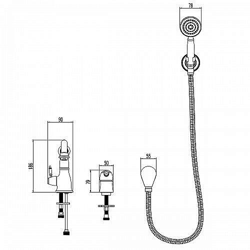 Смеситель для ванны Lemark Villa LM4847C купить в интернет-магазине сантехники Sanbest