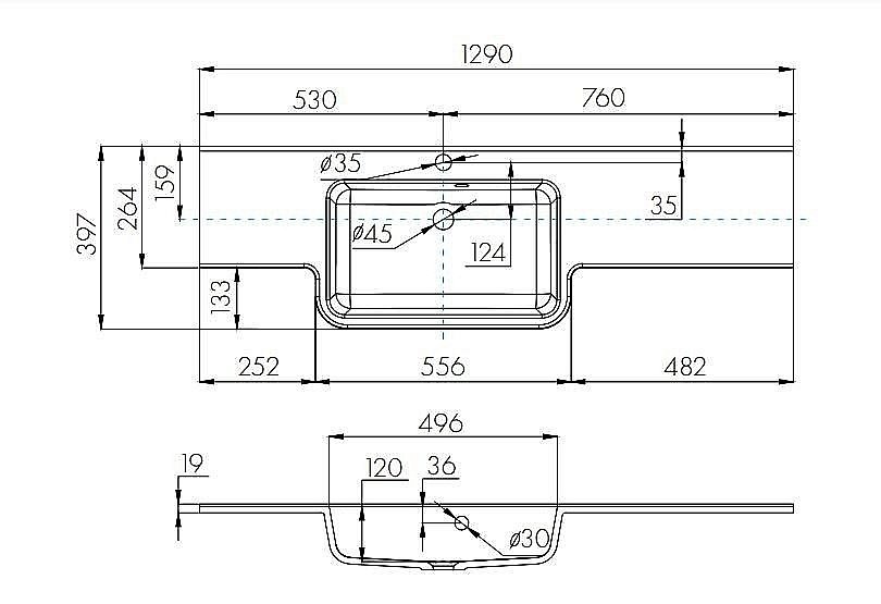 Раковина Акватон Отель 129 1A709831PI01L белая купить в интернет-магазине Sanbest