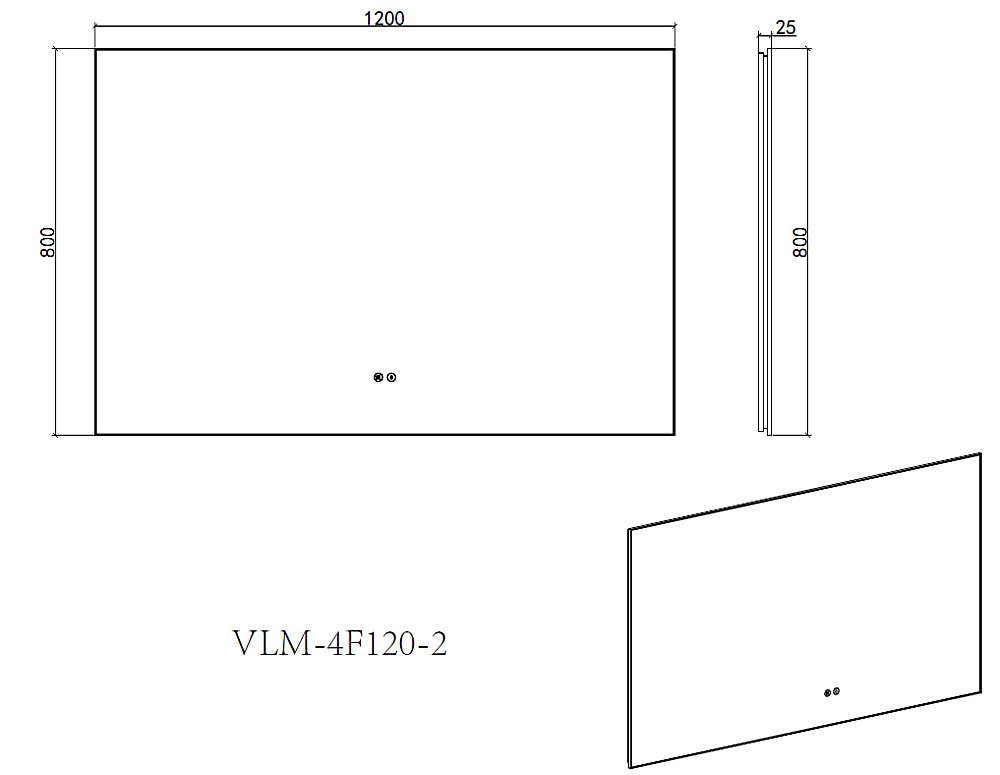 Зеркало LED Vincea VLM-4F120GM-2 120х80 вороненая сталь в ванную от интернет-магазине сантехники Sanbest