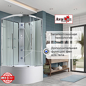 Душевая кабина AvaCan EM Серия EM5011NT 110х110 без крыши прозрачная купить в интернет-магазине Sanbest