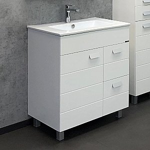 Тумба с раковиной Comforty Модена М 00-00001643 75 белая матовая для ванной в интернет-магазине Sanbest