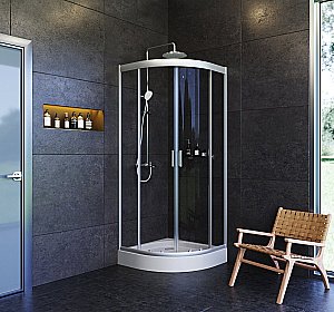 Душевой уголок AM.PM Gem W90G-401-080WT 80х80 стекло прозрачное/профиль серебро матовое купить в интернет-магазине Sanbest