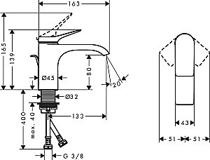 Смеситель для раковины Hansgrohe Vivenis 75010670 купить в интернет-магазине сантехники Sanbest