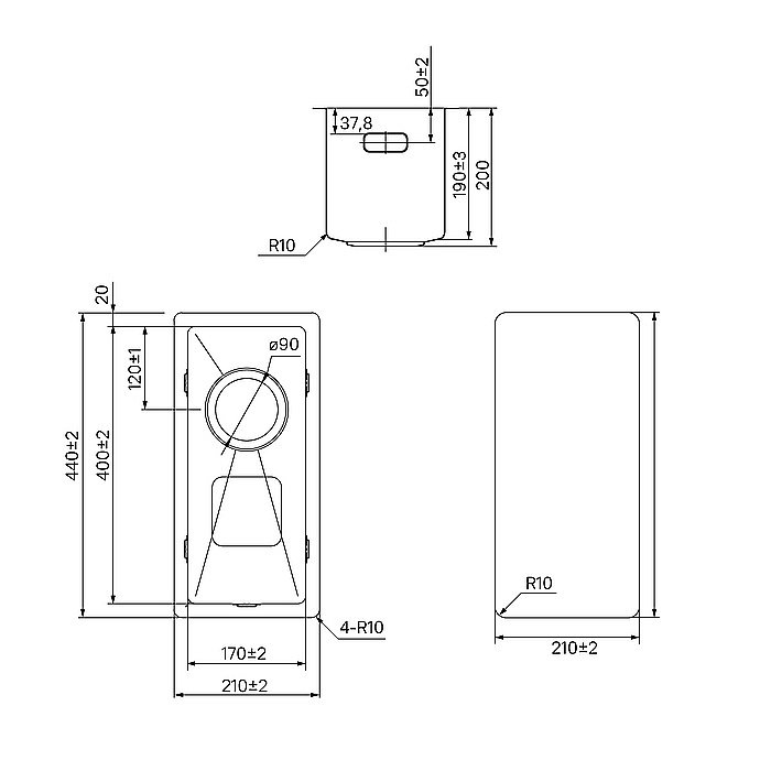 Комплект кухонных моек Iddis Edifice 440х440/210х440 EDI44G0i77K графит купить в интернет-магазине сантехники Sanbest