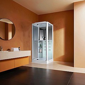 Душевая кабина Loranto Selak CS 126 90х100 прозрачное стекло/профиль белый купить в интернет-магазине Sanbest