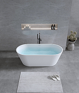 Ванна из искусственного камня TIMO solid ELISSA1700 170х80 белая купить в интернет-магазине Sanbest