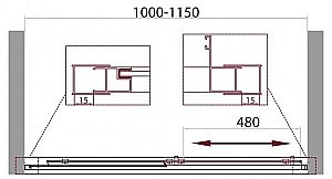 Душевая дверь Belbagno UNIQUE BF-1 100 стекло прозрачное/профиль хром купить в интернет-магазине Sanbest