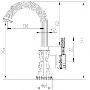 Смеситель для раковины ZORG Antic A 113U-BR купить в интернет-магазине сантехники Sanbest