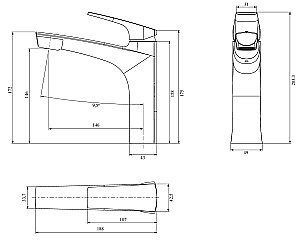 Смеситель для раковины Black&White Universe UK7901MG оружейная сталь купить в интернет-магазине сантехники Sanbest